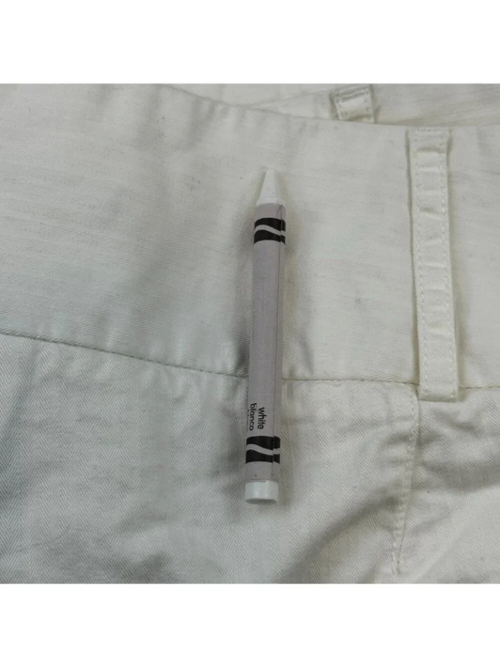 New York Company Capri Pants Womens Size 14 Off-White Slit Cuff High Rise Cotton